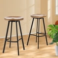thumbnail image 5 of Tabouret de Bar Pivotant Marron avec Dossier - Chaise Îlot de Cuisine Moderne, 5 of 5