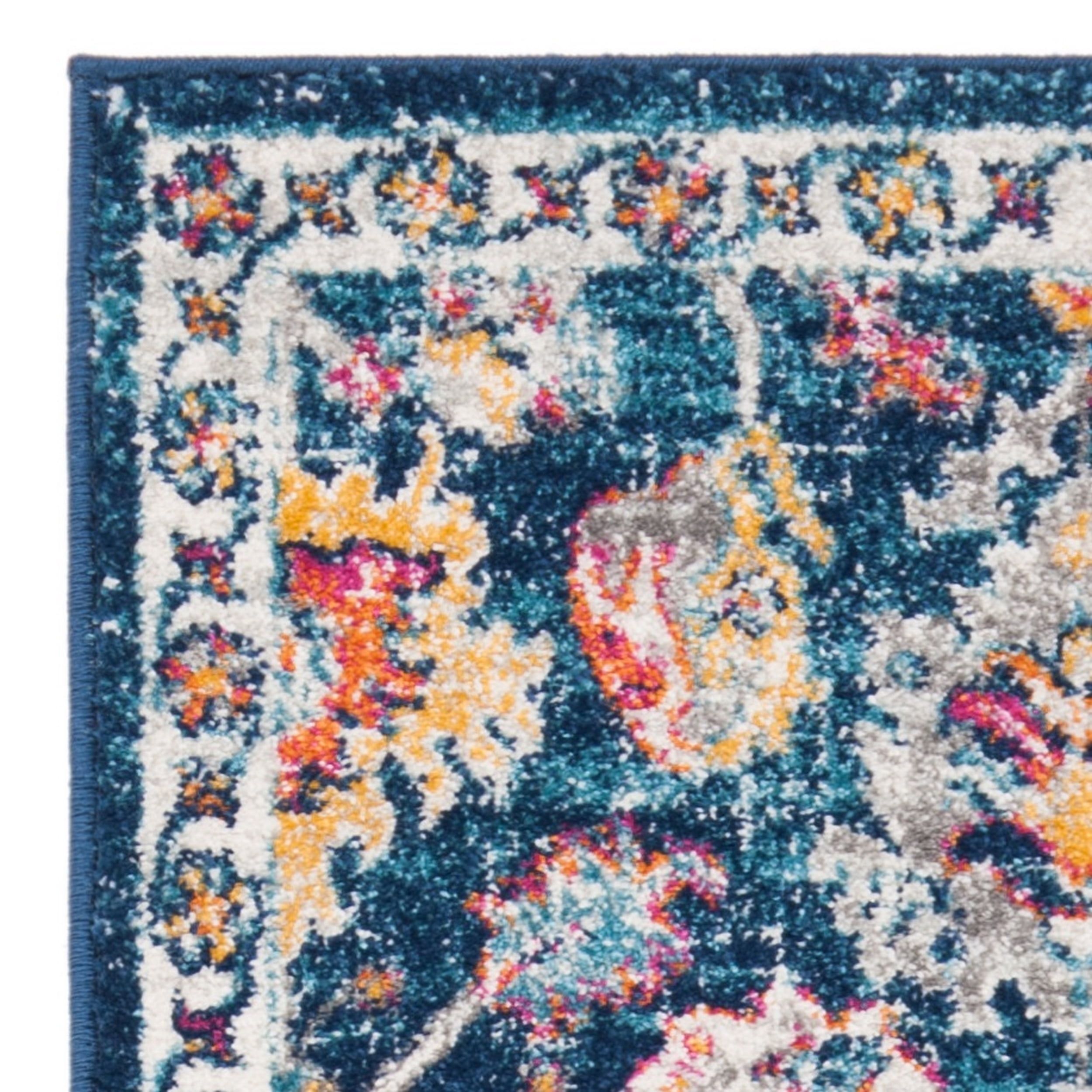 SAFAVIEH Evoke Lagrange Oriental Runner Rug, Navy/Fuchsia, 2'2" x 7'