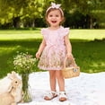 thumbnail image 4 of TOWED22 Newborn Baby Girl Summer Clothes Ruffle Bow Dress Romper Jumpsuit One Piece Outfit Cute Infant Girl Clothing Pink,6-9 M, 4 of 4