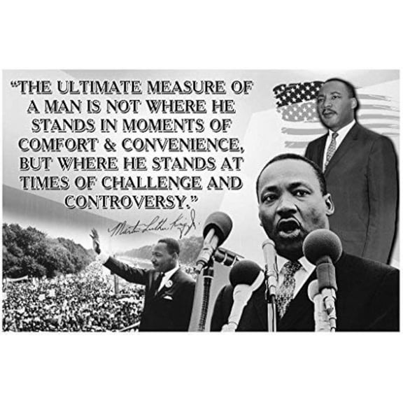 Motivational Dr Martin Luther King Jr Civil Rights Poster with Quote Inspiration