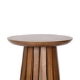 thumbnail image 6 of Kate and Laurel Klarc Modern Slatted Wood Round Drink Table, 12 x 12 x 22, Walnut Brown, Circle Pedestal Table for Use as Bedroom Nightstand, Indoor Plant Stand, or Decorative Living Room Accent, 6 of 8