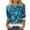 Blue, variant on Patlollav Christmas Tops for Ladies,Womens Round Neck Three Quarter Sleeve Tops S-3Xl Gift