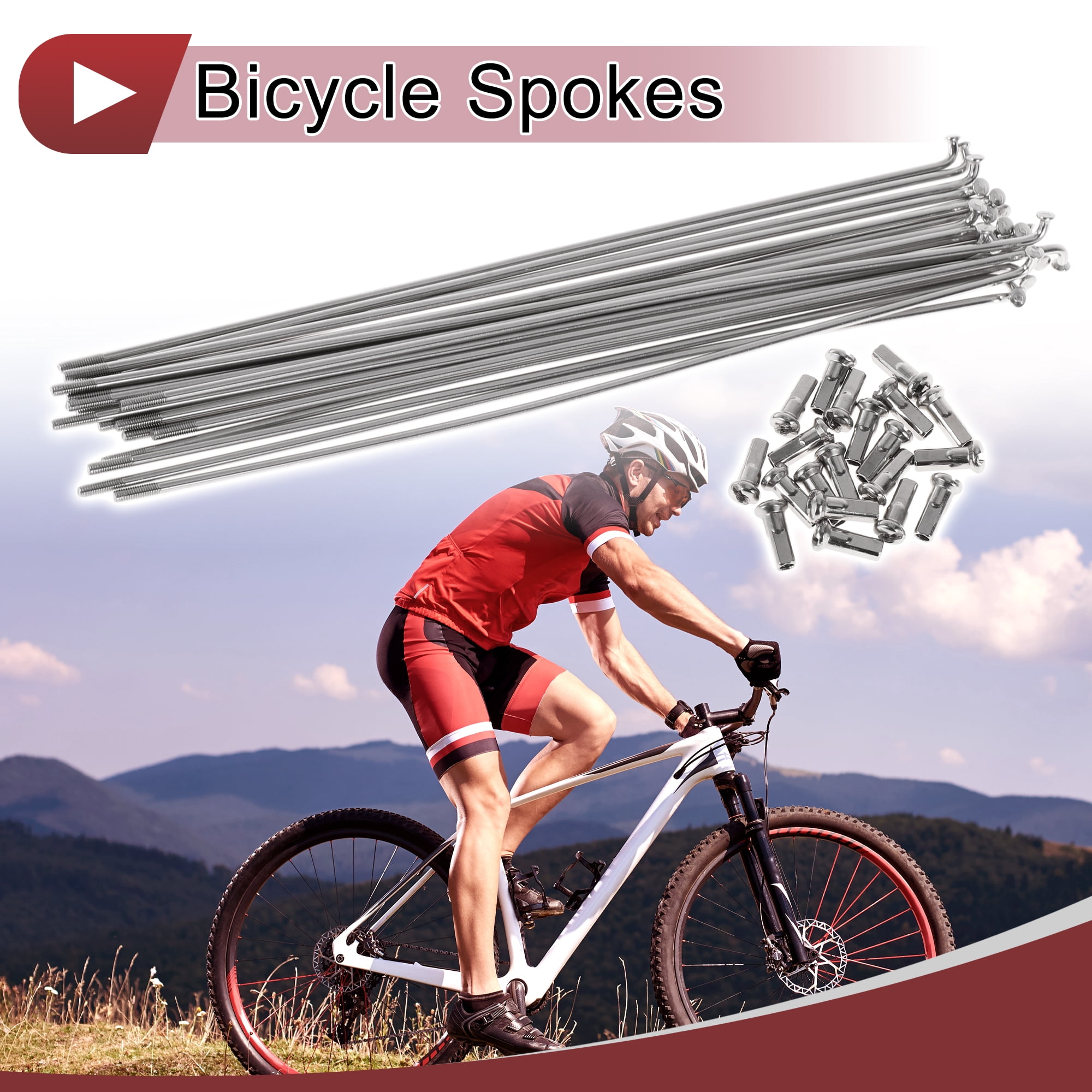 20 Rayons Vélo 295 Mm 13G + Mamelons – Acier Inox 304 Argenté – Rayons De Roue Solides Pour VTT, Vélo Ville, Vélo Route