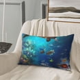 thumbnail image 5 of Zufioo Underwater Fish Turtle Print Double-sided Plush Pillow Cover,Decorative Pillow Protector without Pillow Core, Suitable for Sofa, Bedroom, Car-16"x24", 5 of 6