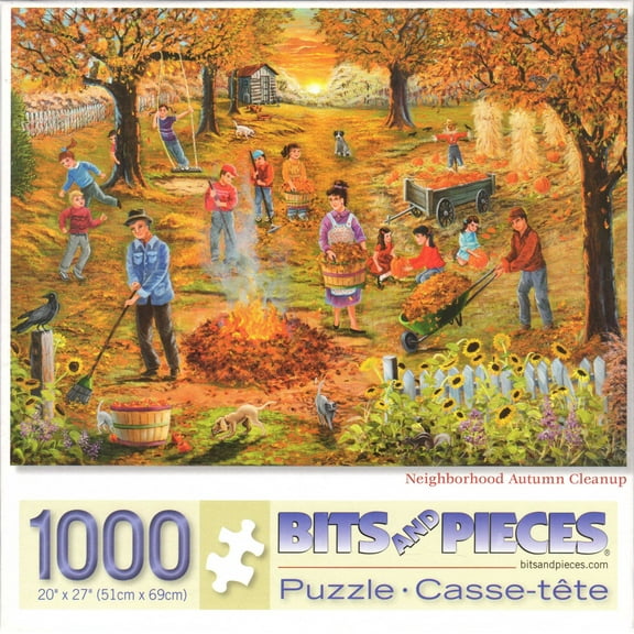 Neighborhood Autumn Cleanup 1000 Piece Puzzle