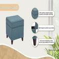 thumbnail image 3 of Homebeez Upholstered Tufted Storage Ottoman Footstool,Storage Cube Seat Foot Rest Stool,Blue, 3 of 8