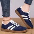 thumbnail image 2 of Sewkxo Women's Fashion Sneakers Comfortable Walking Shoes Casual Lace-Up Non Slip Sneakers,Blue 40, 2 of 4