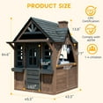 thumbnail image 2 of Outdoor Wooden Playhouse for Kids Ages 4-8, Kids Play House with Door, Doorbell, Windows, Pet Door, Kitchen Stove, Sink, Cookware, Flower Pot Holders, Outdoor Backyard Play Equipment for Boy & Girl, 2 of 10