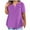 Purple, variant on Solid V-Neck Pocket T-Shirt - Soft Cotton Basic Top for Work & Casual Outings (Everyday Essentials), Women's V-Neck Solid Color T-Shirt Loose Fit Pocket Casual Basic Top, Green, L