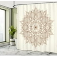 thumbnail image 4 of Ambesonne Retro Shower Curtain, Flower Lace, 69"Wx84"L, Brown and Ivory, 4 of 4
