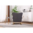 thumbnail image 5 of Accent Rocking Chair, Velvet Tufted Uplostered Glider Rocker Armchair, Mid Century Modern Comfy Side Leisure Chair with Rubber Wood Legs for Living Room Bedroom Office (Gray), 5 of 9