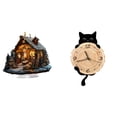 thumbnail image 1 of Escultura de la Natividad,Adorno acrílico 2D Adorno de pie,Reloj de pared,Reloj de pared decorativo para baño y dormitorio.,Reloj de pared de gato silencioso y sin tictac,regalo, 1 of 8
