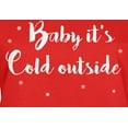 thumbnail image 4 of Old Glory Womens Christmas Baby it's Cold Outside Script Snowflakes Long Sleeve T Shirt, 4 of 6