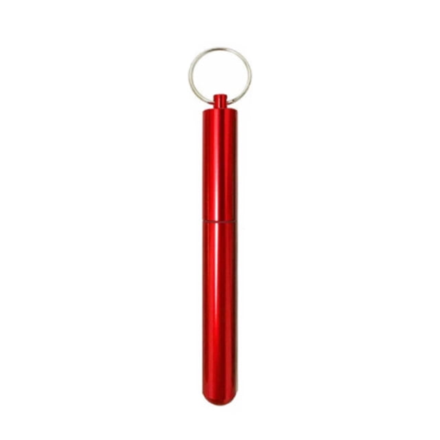 Soporte portátil para palillos de dientes, acero inoxidable, aluminio, resistente al agua, estuche para palillos de dientes, bolsillo de viaje, 3 piezas con llavero, para exteriores