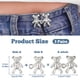 thumbnail image 2 of Minnieouse 3a Juego de 2 hebillas de cintura de oso de aleación con fácil operación efecto instantáneo garantizado cintura de oso de jeans Ropa, zapatos y accesorios Miscelánea Plata, 2 of 6