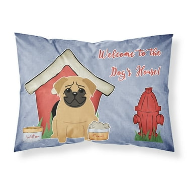 Carolines Treasures BB2761PILLOWCASE Dog House Collection Pug Brown Fabric Standard Pillowcase Standard multicolor
