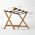 thumbnail image 2 of M&T Displays Beech Wood Folding Luggage Rack with Woolen Strips for hotel, gym, spa, 200 lbs Carriage Capacity (Dark Wood, 18x30), 2 of 7