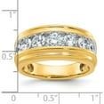 thumbnail image 3 of 14K Yellow Gold Ibgoodman With White Rhodium Men's Polished And Grooved 2 Carat Aa Quality Diamond Ringsize 10 - Jbsp, 3 of 5