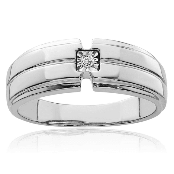 925 sterling silver mens diamond ring