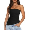 thumbnail image 2 of Womens Tube Top 2025 Summer Strapless Tops Black XL, 2 of 7