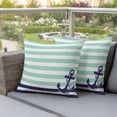 thumbnail image 5 of Pack of 2 Outdoor Pillow Covers 20x20 Inch Waterproof Anchor Aqua Throw Pillow Covers,Decorative Couch Pillow Case Sham Modern Navy Blue White Striped Nautical Patio Garden Pillowcases Cushion Covers, 5 of 8