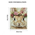 thumbnail image 3 of Fenyluxe Easter Rabbit with Floral Crown Canvas Wall Art Cute Bunny Poster Prints Lovely Animal Portrait Picture Artwork Garland Painting Room Nursery Bedroom Corridor Wall Decor 12x16in, 3 of 5