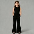 thumbnail image 2 of mgoYE Girl's Polka Dots Loose Fit Wide Leg Pants with Pocket(Black,5-6 Years), 2 of 6