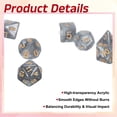 thumbnail image 3 of Ensemble de dés Polyédriques, 7 Pcs dés Acryliques pour Jeux de Rôle RPG, Accessoires de Jeu de Table, Argent Nacré, 3 of 6