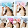 thumbnail image 2 of Womens Sun Straw Hat Wide Brim Summer Hat Foldable Roll up Floppy Beach Hats for Women, 2 of 8