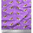 thumbnail image 1 of Soimoi Purple polyester Crepe Fabric Bird,Paw & Cocker Spaniel Dog Print Fabric by Yard 52 Inch Wide, 1 of 1