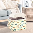 thumbnail image 3 of Yayeee Collapsible Cube Storage Bin with Lid Fabric Closet Decorative Basket with Handles, Brown Cartoon Planes Pattern, 3 of 7