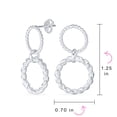 thumbnail image 4 of Bling Jewelry Womens Classic  Round Dangle Earrings Double Circle Knocker Sterling Silver, 4 of 4