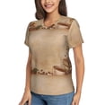 thumbnail image 5 of Yiaed Engraved Coffee On Kraft Paper Print Women's T Shirt V-Neck Short Sleeve Shirt Casual Breathable Tee Summer Tops-X-Large, 5 of 5