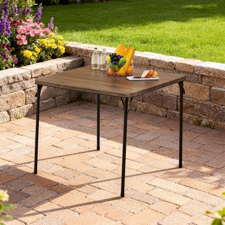 Mainstays 34inch Straight Top Folding Table, Card Table, Deep