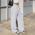 thumbnail image 5 of SUNBS Wide Leg Sweatpants for Women High Waisted Drawstring Sweat Pants With Big Patch Pockets., 5 of 9