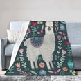 thumbnail image 2 of Alpaca Botanical Throw Blanket Cozy Plush Boho Bohemia Llama Flannel Fleece Ultra Soft Blankets Lightweight Fuzzy Party Blanket Gifts for Adult Bed Couch Sofa Kids 50"x40", 2 of 6