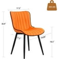 thumbnail image 5 of Kidol & Shellder Upholstered Dining Chair Set of 2 Washable PU Fuax Leather Living Room Side Chairs, Orange, 5 of 7
