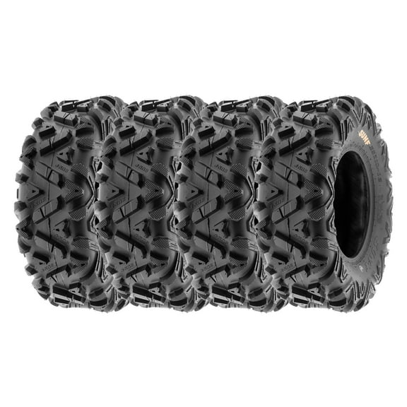 SunF ATV/UTV All Terrain Quad Tire 28x11-12 6PR Tubeless A033 (Set of 4)