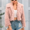 thumbnail image 4 of LYXSSBYX Womens Winter Coats Women Solid Color Winter Lapel Warm Faux Furry Faux Jacket Long Sleeve Outerwear, 4 of 9