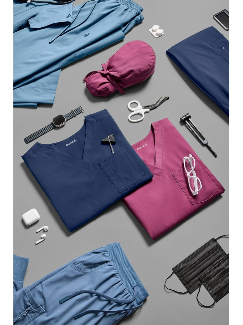 Reebok Women's Scrubs Short Sleeve Scrub Top, Pack, Sizes S