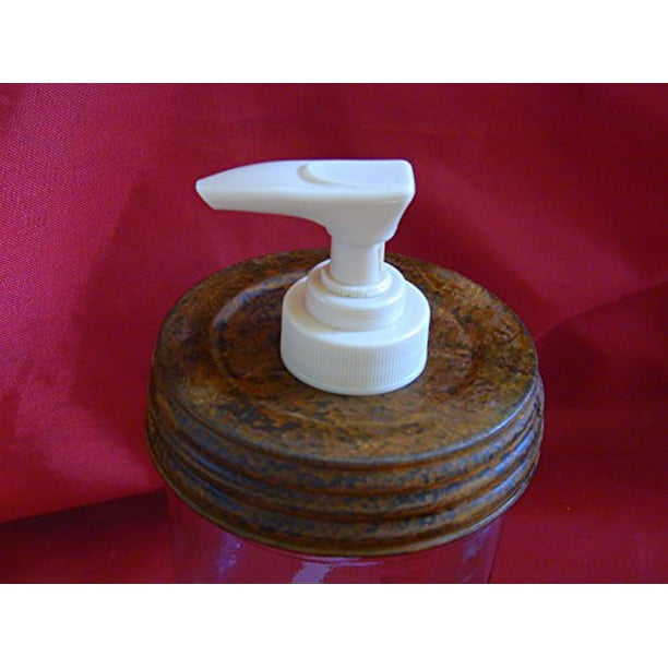 Wide Mouth Rusty Lid & Single Gold Pump Mason Jar Lotion/Soap