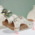 thumbnail image 4 of Miluxas Women Wedge Sandals Footbed Sandals Open Toe Buckle Band Platform Wedges Casual Summer Dressy Shoes White 5.5(35), 4 of 9