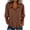 Brown, variant on Button Down Linen Shirts for Women Lightweight Thin Casual Collared Puff 3/4 Sleeve Blouses Relaxed Dressy Casual Solid Color Tops S