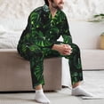 thumbnail image 7 of Salouo Lush Foliage Green Plant Print Button-Front Long Sleeve Pajama Set for Men, Soft 2Pjs Men's Long Sleeve Sleepwear-XX-Large, 7 of 7