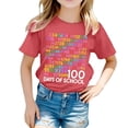 thumbnail image 1 of PMVFHDE T-Shirts Fille Décontracté Imprimé Col Rond Manches Courtes T-Shirt Décontracté Rouge Pastèque, 3-4 Ans, 1 of 6