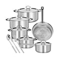 thumbnail image 1 of Batería De Cocina Acero Inoxidable 15 Piezas,Sartenes Acero Inoxidable Juego De Ollas Funciona Con Estufas De Eléctricas Y De Gas,Lavavajillas, 1 of 7