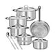 thumbnail image 1 of Batería De Cocina Acero Inoxidable 15 Piezas，Sartenes Acero Inoxidable Juego De Ollas Funciona Con Estufas De Eléctricas Y De Gas，Lavavajillas, 1 of 5