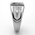 thumbnail image 4 of Solid Back Square Face 316 Stainless Steel Masonic Men's Onyx Ring- Size 10, 4 of 4
