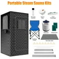thumbnail image 5 of Portable Sauna Box for Home, 35.43in x 35.43in x 70.86in SPA Steam Sauna with 15 Levels Heat, Warm Sauna Tent with 3L/1200W Steamer, Folding Chair, Remote Control, Foot Massager for Body Relaxation, 5 of 10
