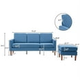 thumbnail image 7 of L Shape Sofa Reversible Sectional Sofa Couch for Small Apartment Couch 3-seat Sectional Couch (Blue), 7 of 7